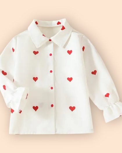 meisjes blouse met hartjes