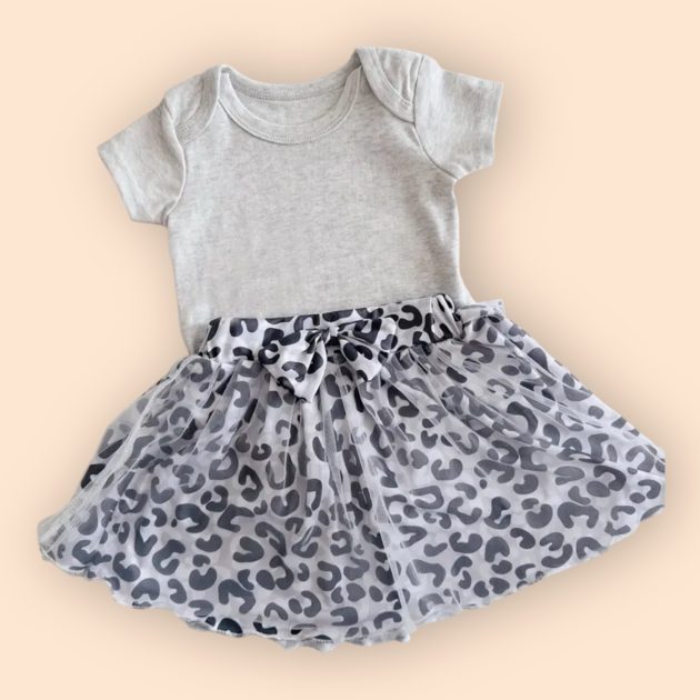 babyset romper +rok luipaardprint