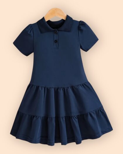 donkerblauwe polo jurk