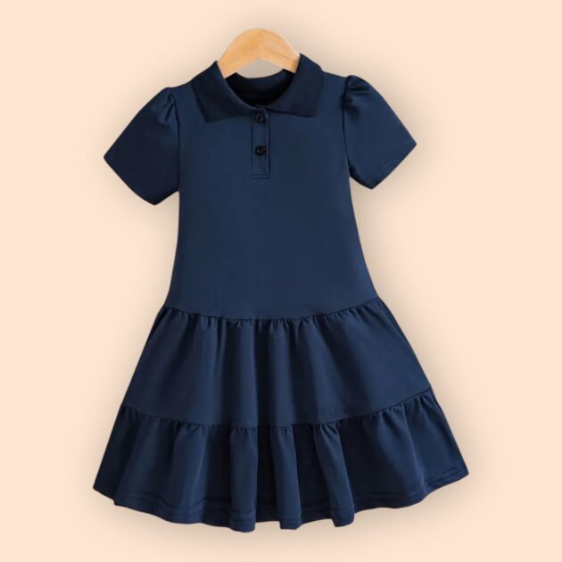 donkerblauwe polo jurk