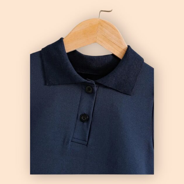 donkerblauwe polo jurk - Afbeelding 2
